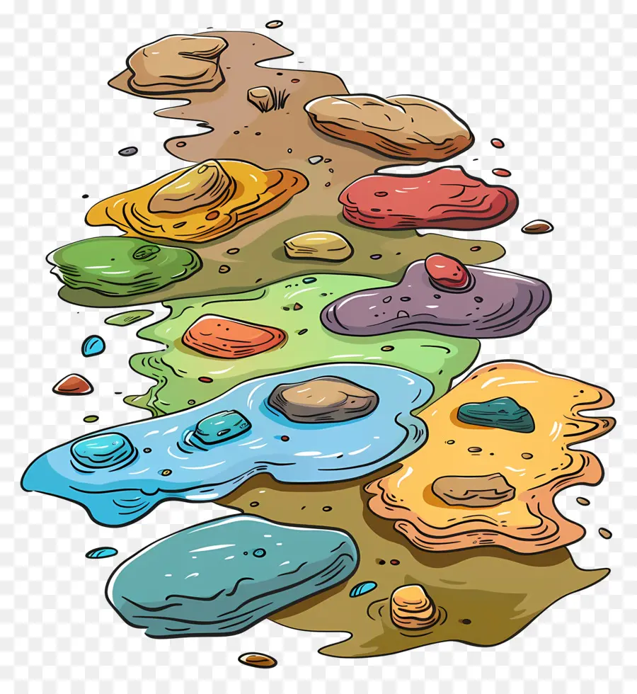 Charcos De Barro，Rocas Coloridas PNG