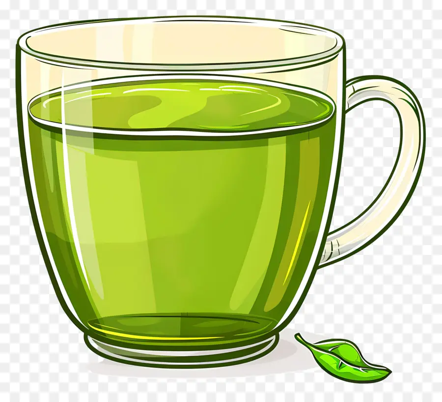 Té Verde，Vaso De Vidrio PNG