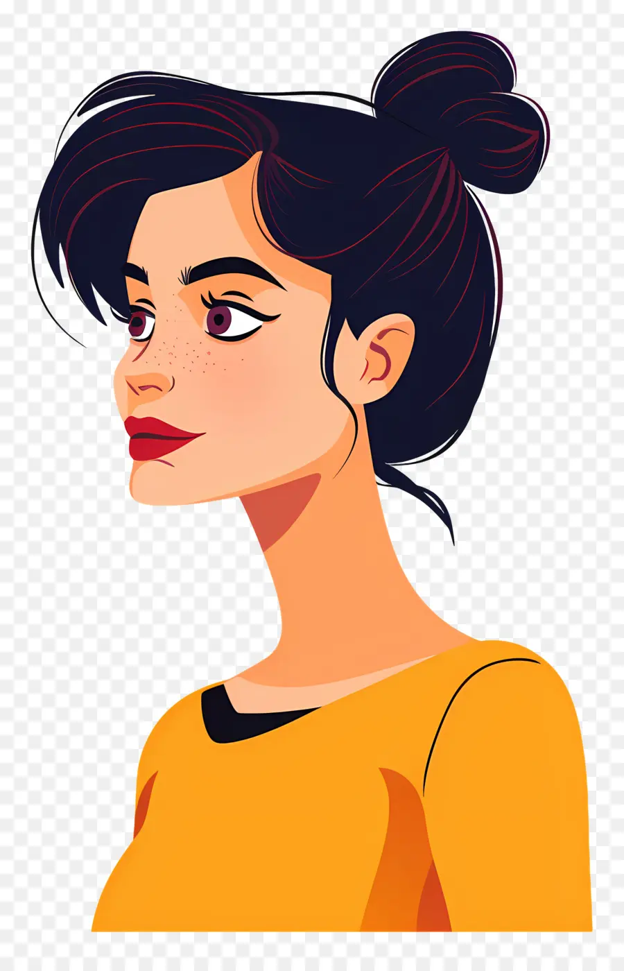 Mujer，El Cabello Negro PNG