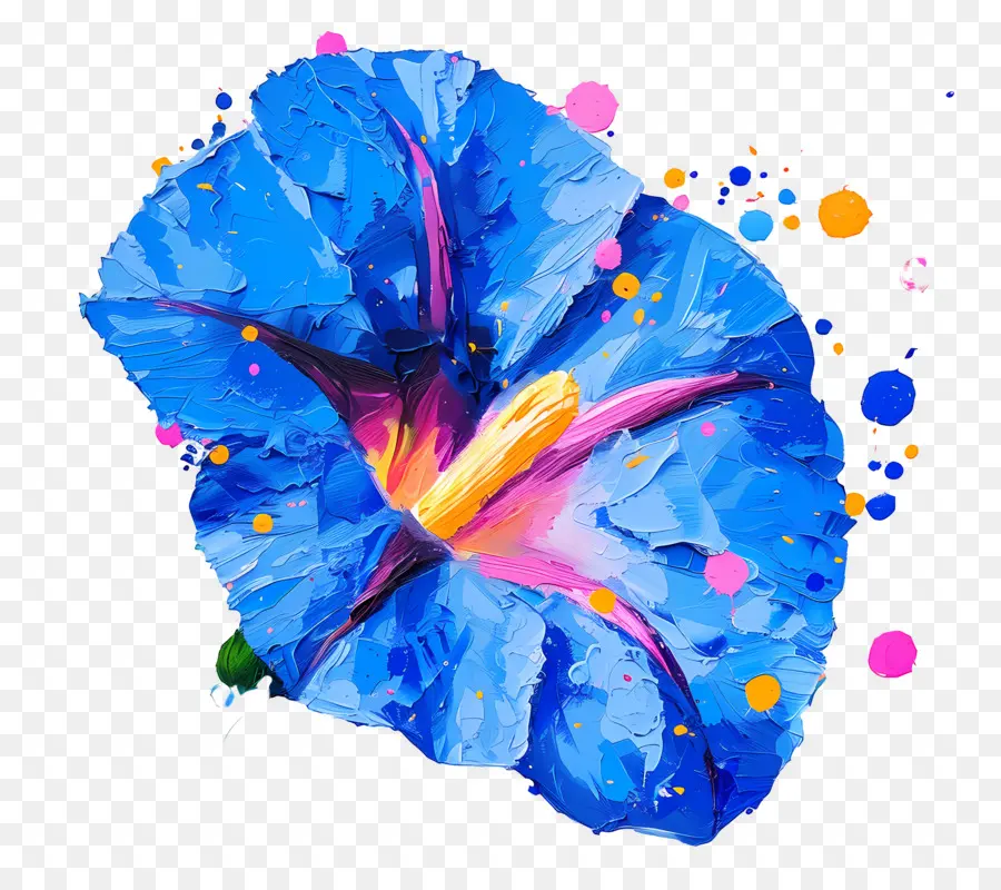 Pintura Al óleo，Flor Azul PNG