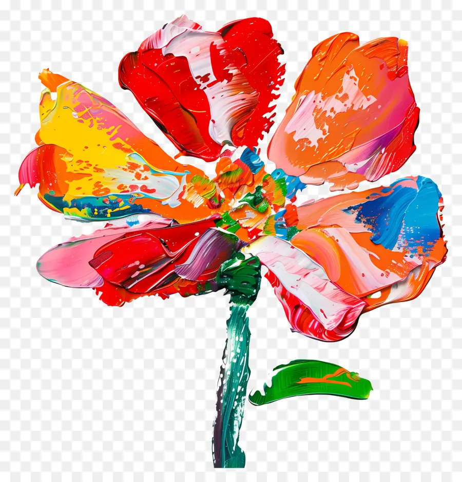 Pintura Al óleo，Flor Colorida PNG