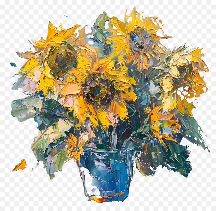 Pintura Al óleo，Los Girasoles PNG