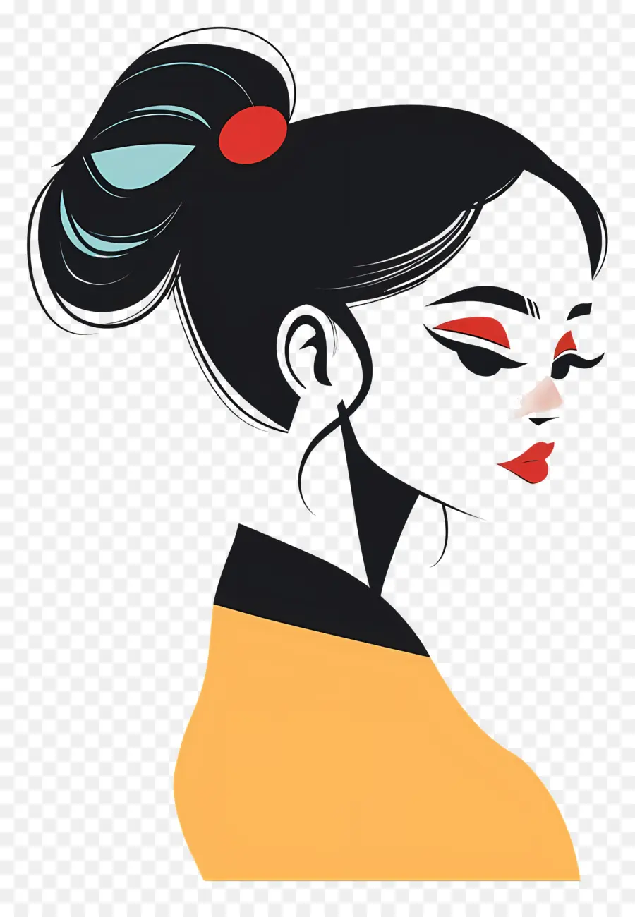 Mujer，Ilustración En Blanco Y Negro PNG