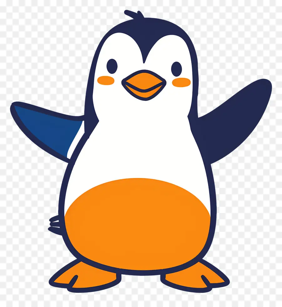Pingüino，Naranja PNG