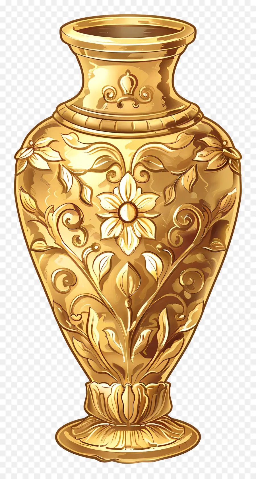 Jarrón De Oro，Jarrón Ornamentado PNG