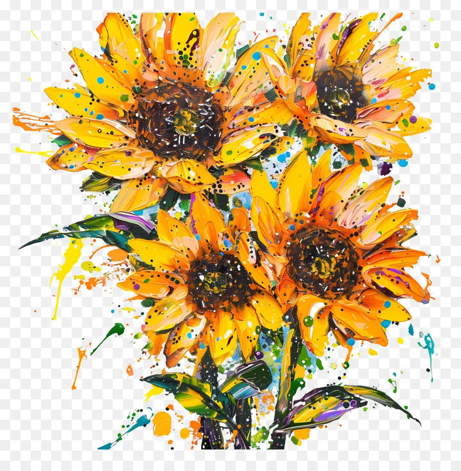 Pintura Al óleo，Girasoles PNG