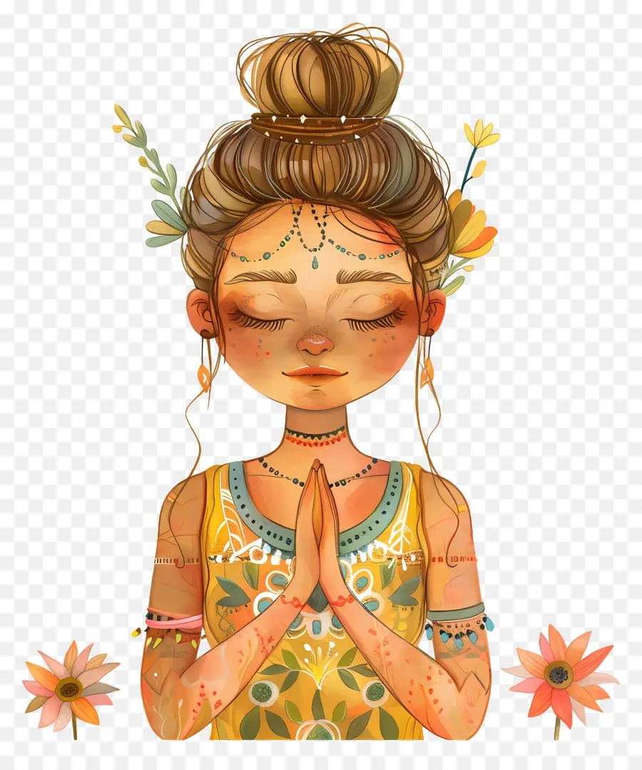 Namaste，Postura De Yoga PNG