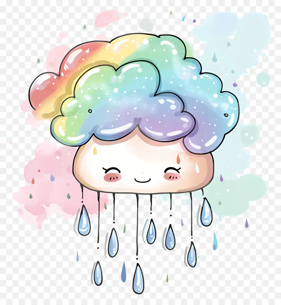 La Lluvia，Caricatura De Nubes Tristes PNG