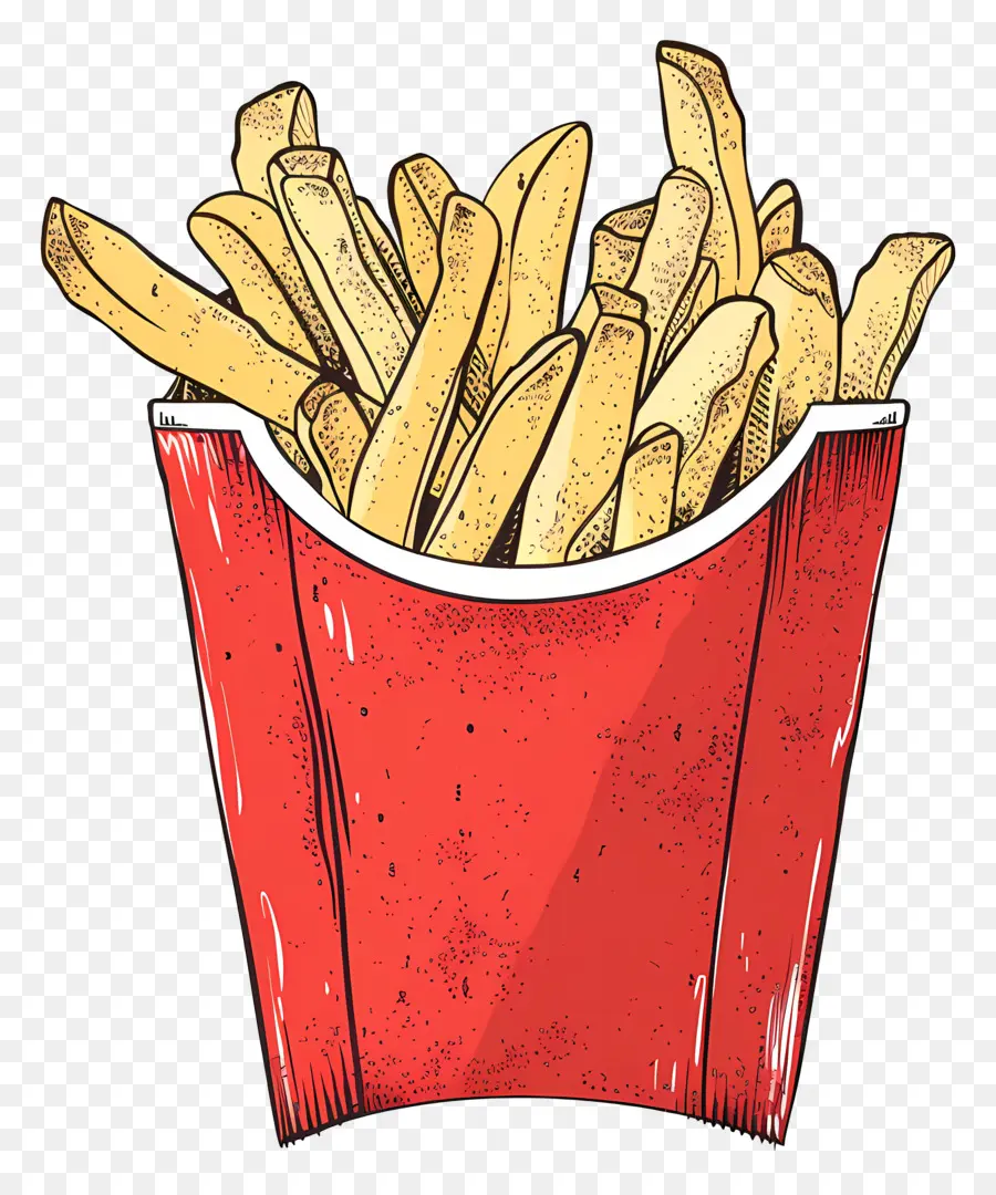 Las Papas Fritas，Taza De Papel Rojo PNG