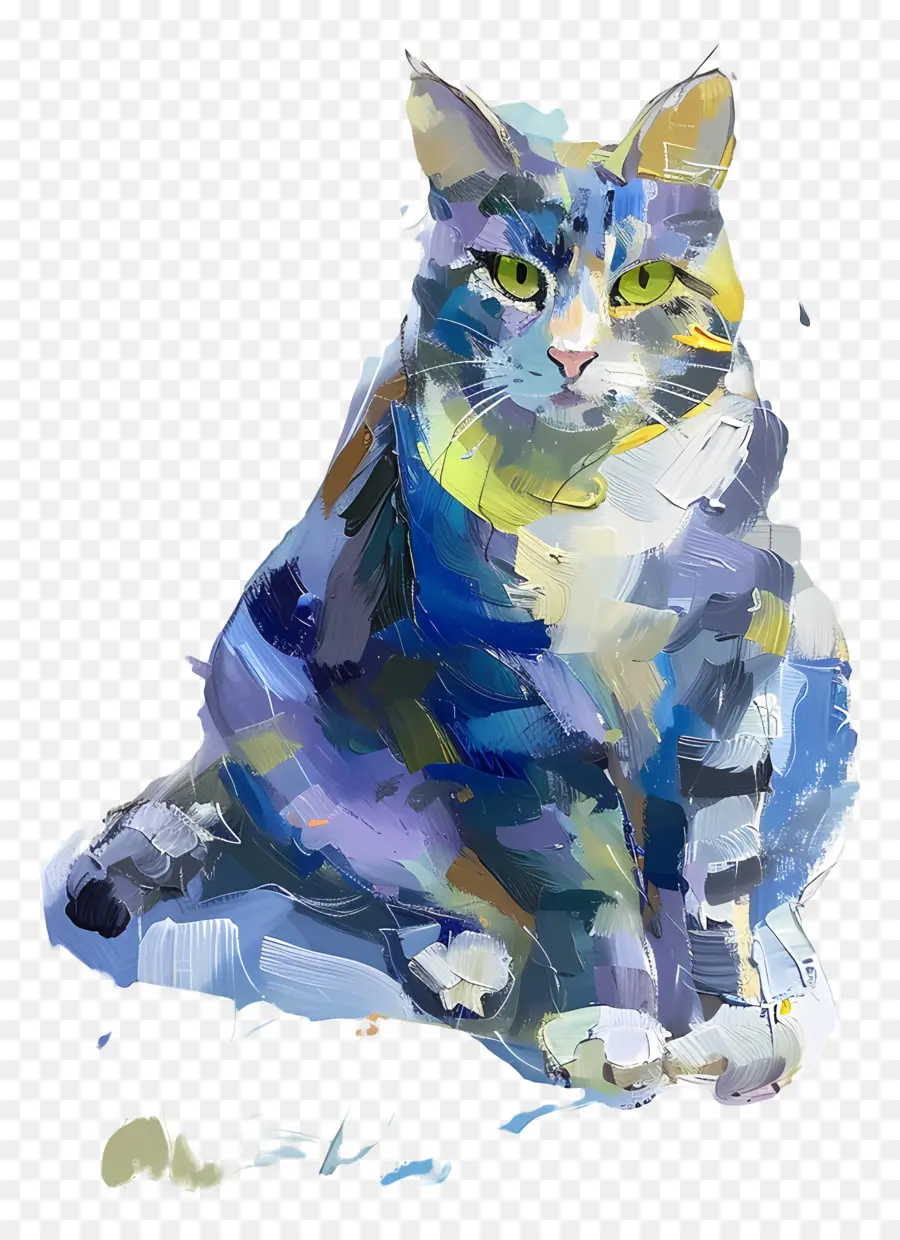 Pintura Al óleo，Gato PNG