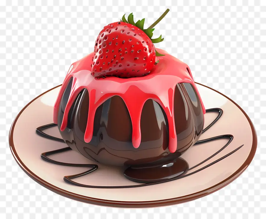 Pastel De Lava De Fresa，Pastel De Chocolate PNG