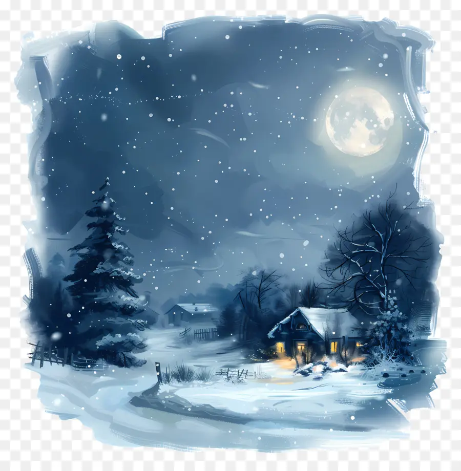 Noche De Invierno，Noche Nevada PNG