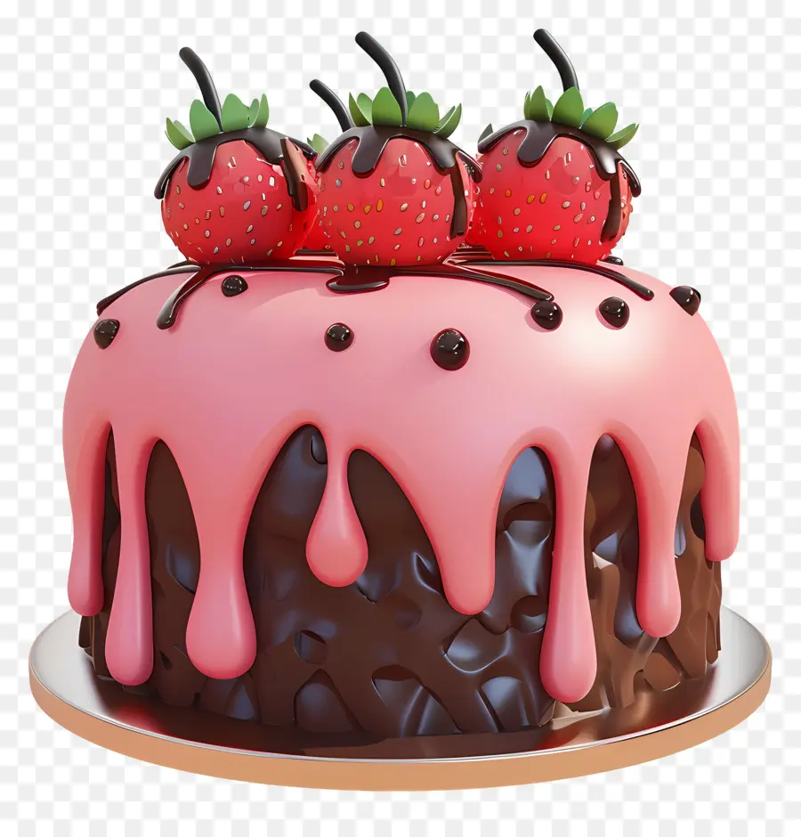 Pastel De Lava De Fresa，Pastel De Chocolate PNG