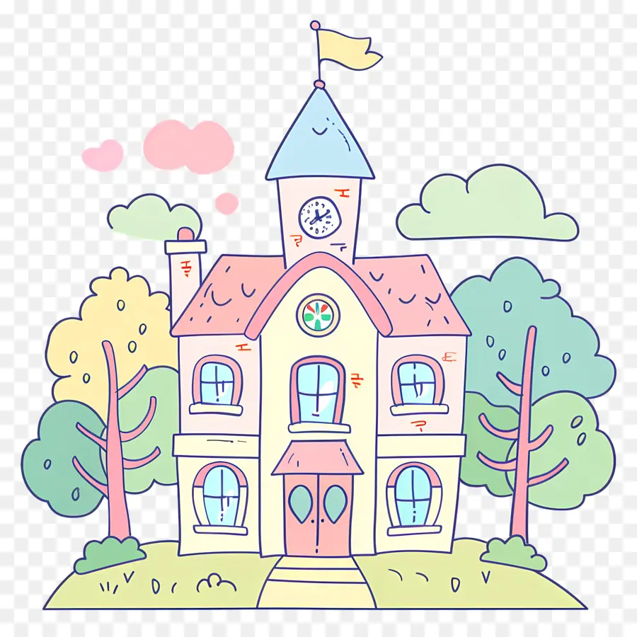 La Escuela，De Dibujos Animados De La Casa PNG