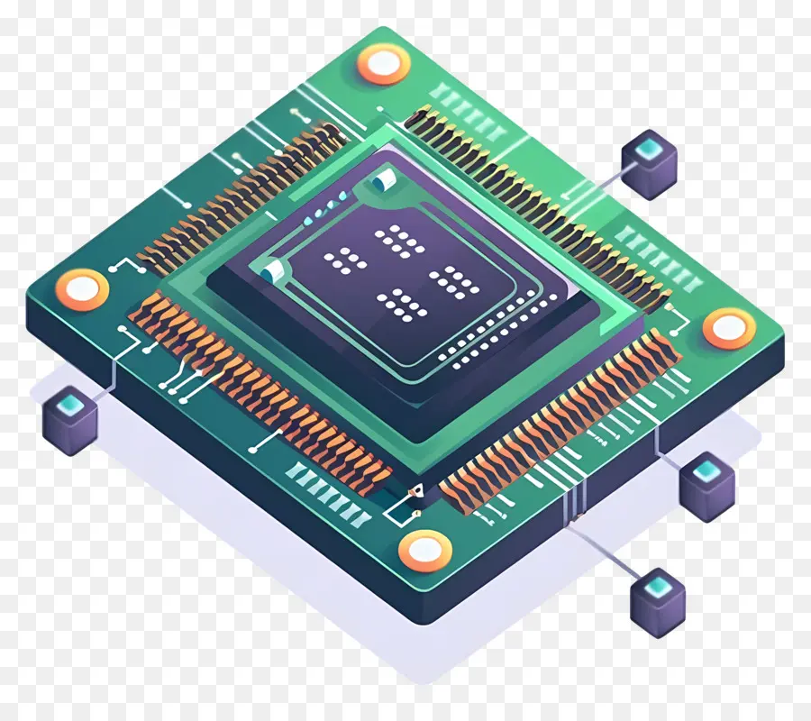 Chip Electrónico，Placa Base Del Ordenador PNG