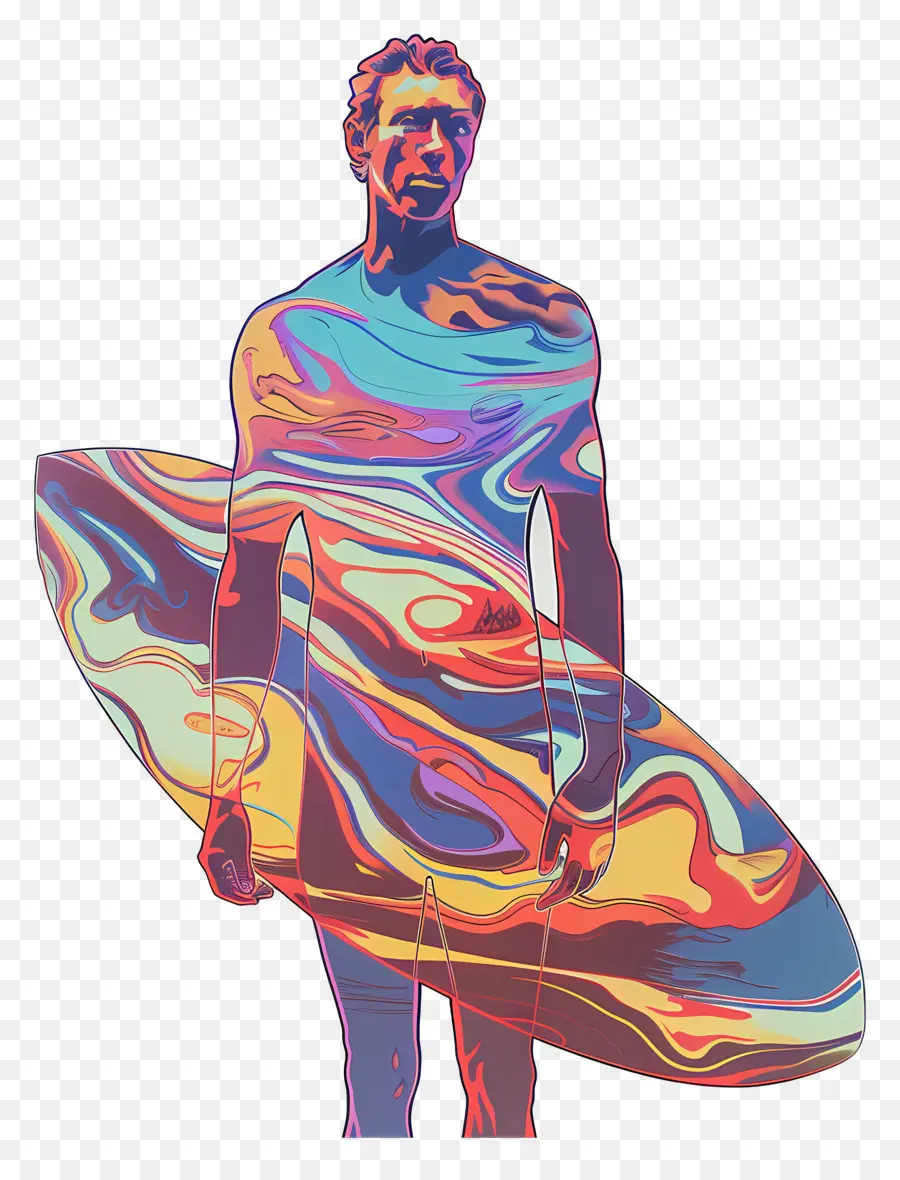 Hombre Abstracto，Surfer PNG