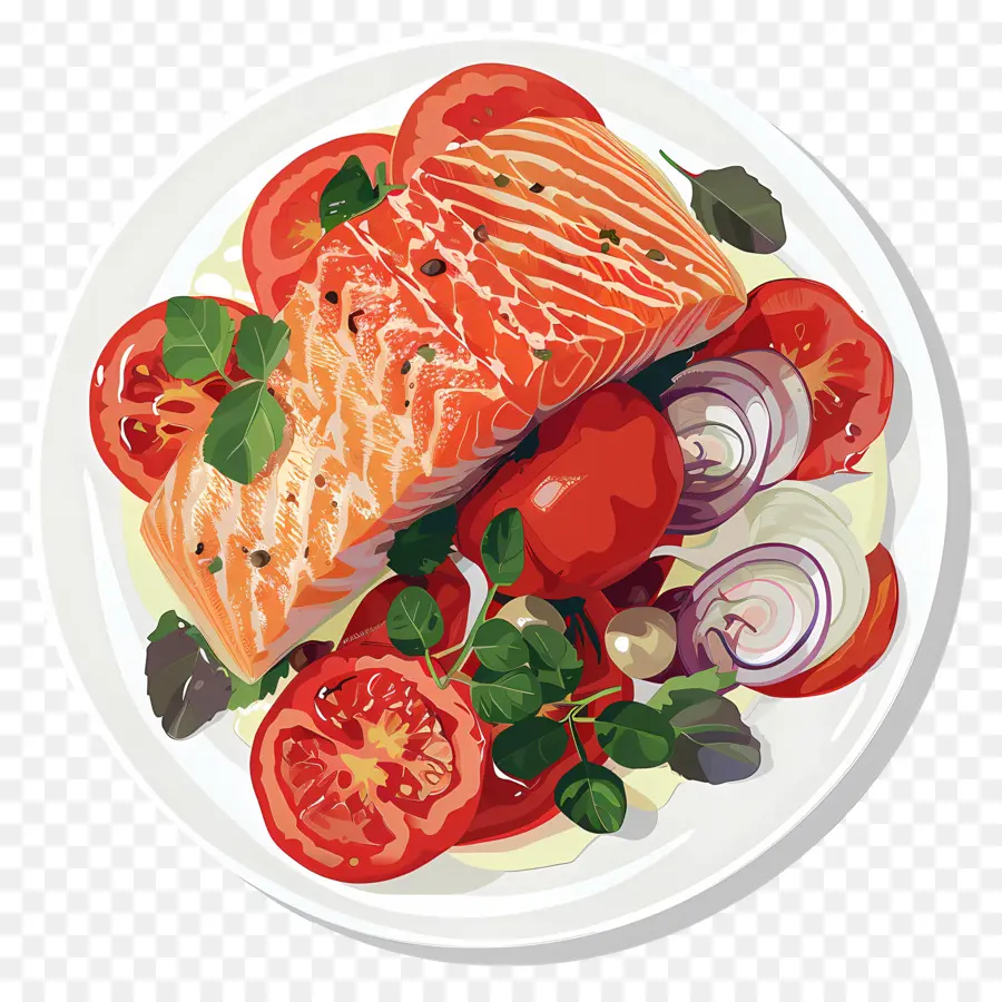 Ensalada De Salmón，Salmón PNG