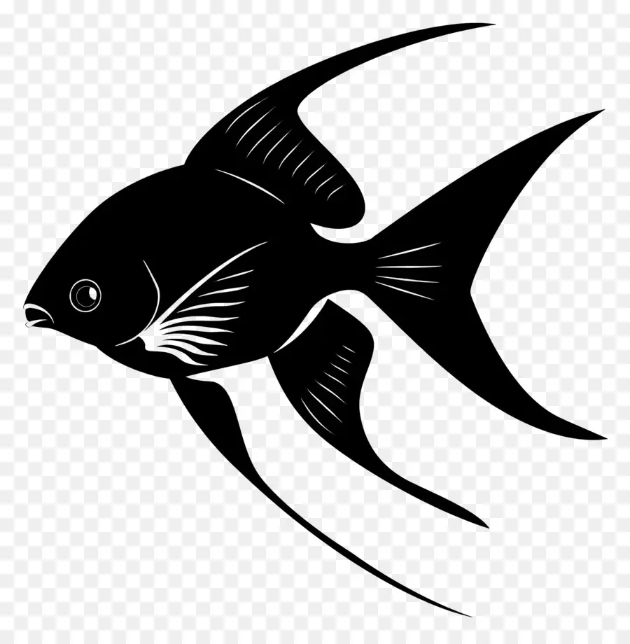 La Silueta De Los Peces，Negro Y Blanco De Pescado PNG