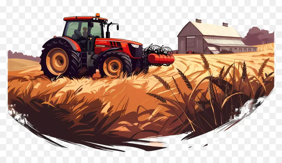 Farming，Rojo Tractor PNG