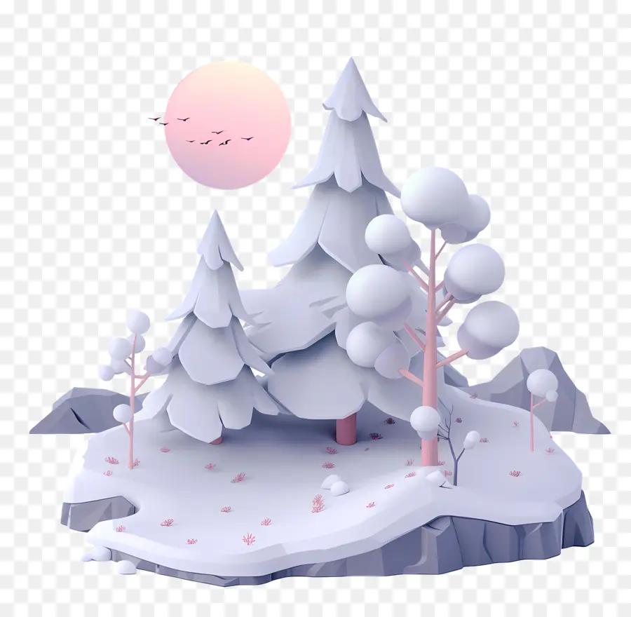 Noche De Invierno，Paisaje De Invierno PNG