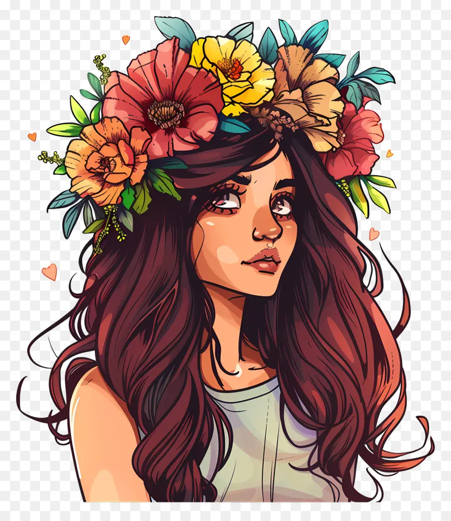 Las Coronas De Flores，Mujer PNG