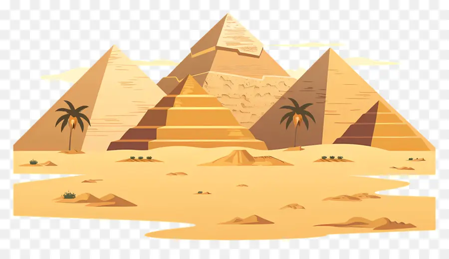 Las Pirámides De Giza，Paisaje Del Desierto PNG