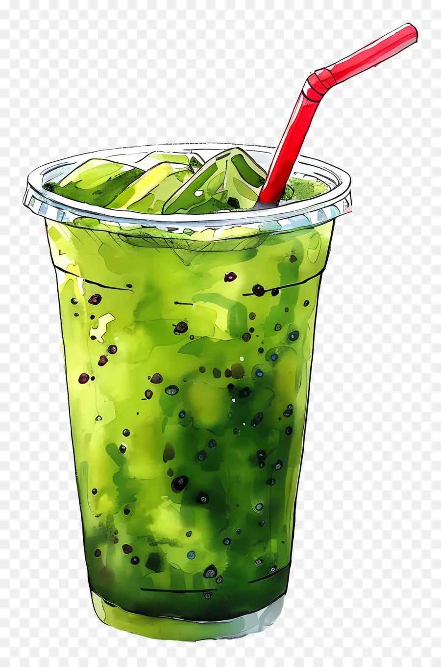 Beber Té Matcha，Bebida Verde PNG