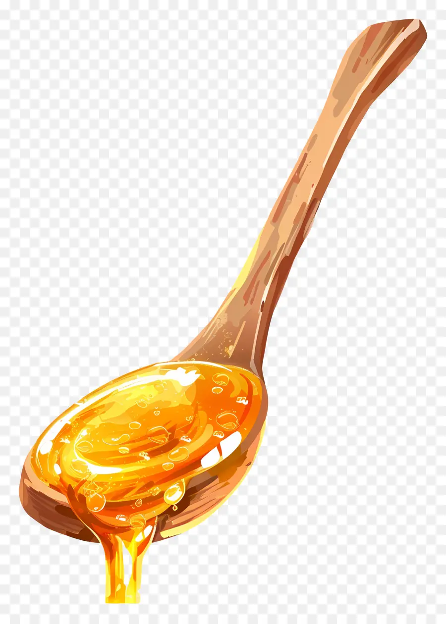 Cuchara Con Miel，Cuchara De Madera PNG