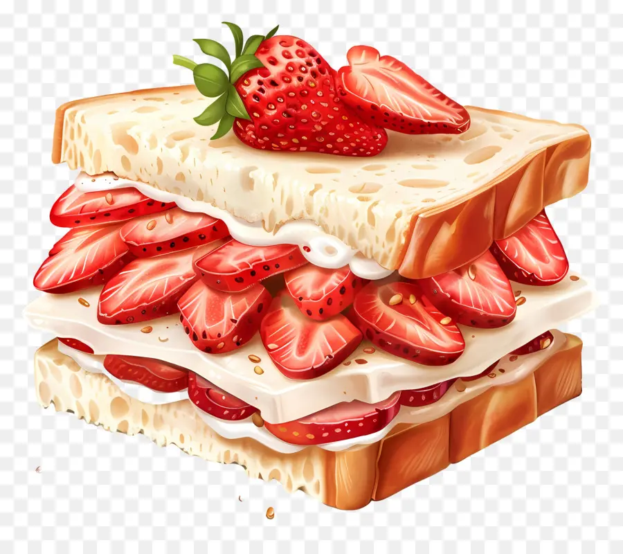 Sándwich De Fresa，Fruta PNG