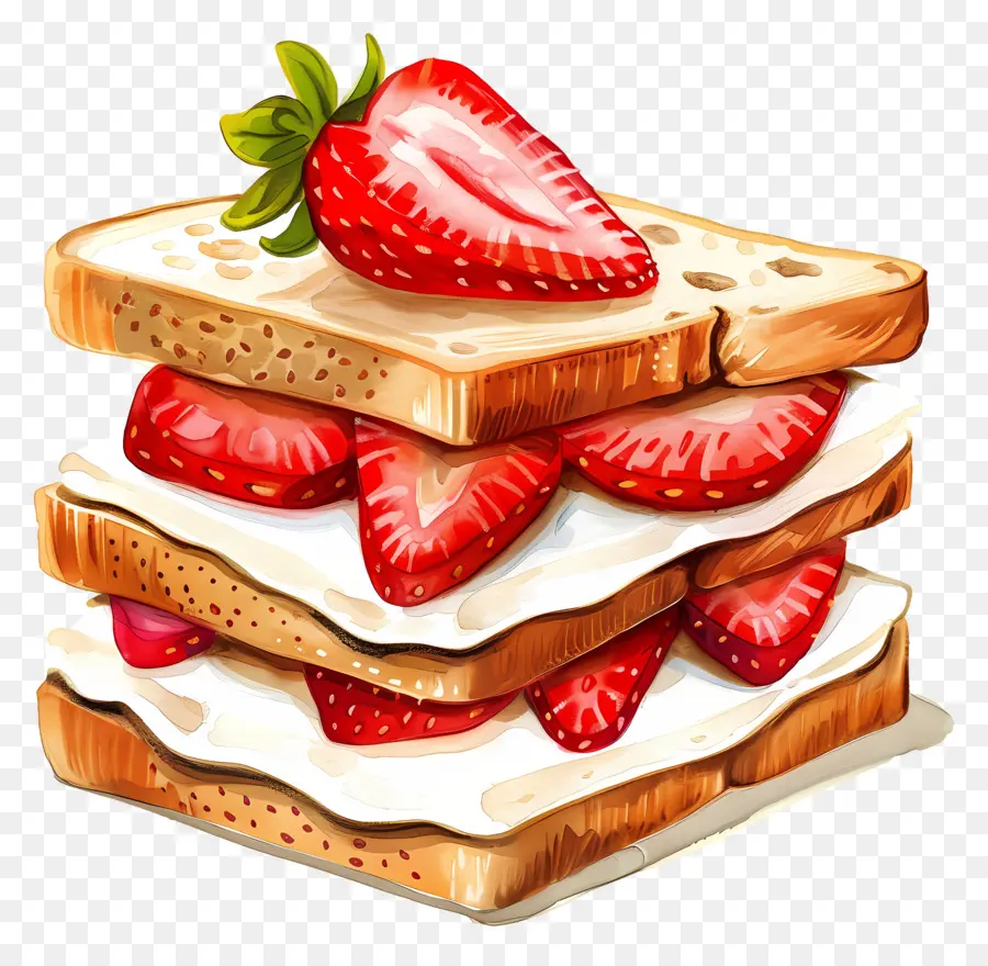 Fresa Sandwich，Pan Tostado PNG