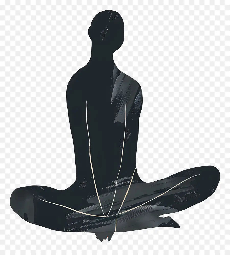 Sentado Silueta Humana，La Meditación PNG