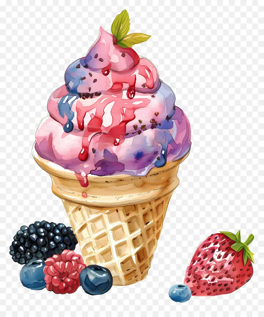 Helado，Pintura A La Acuarela PNG