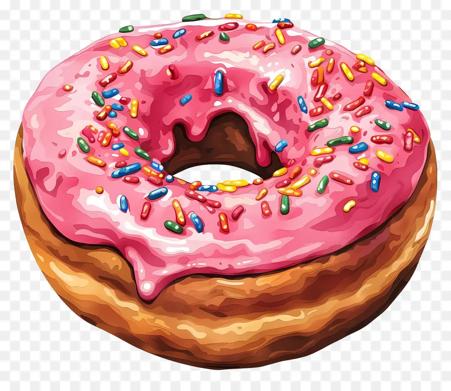 Rosquilla，Glaseado Rosa PNG