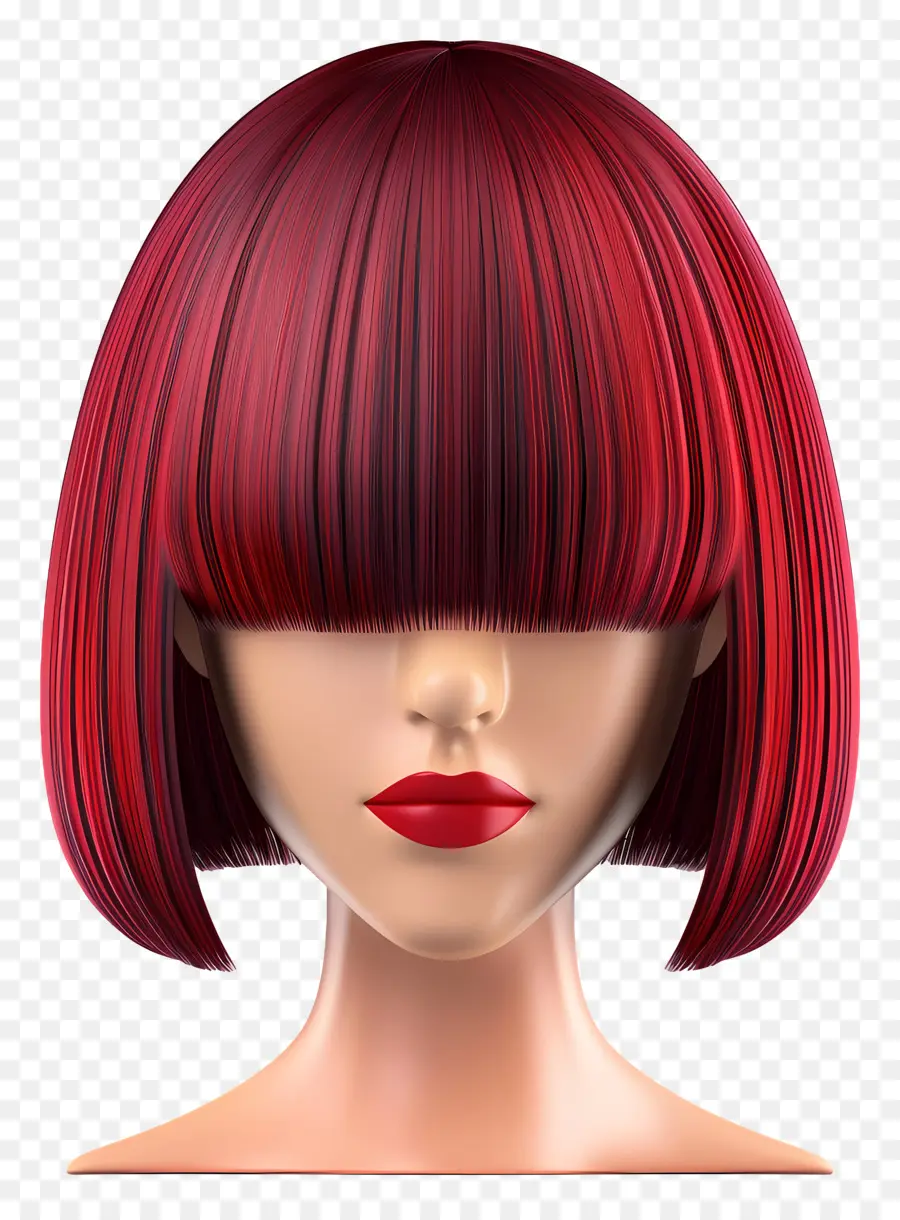 Estilo De Pelo，Peluca Bobbed Roja PNG