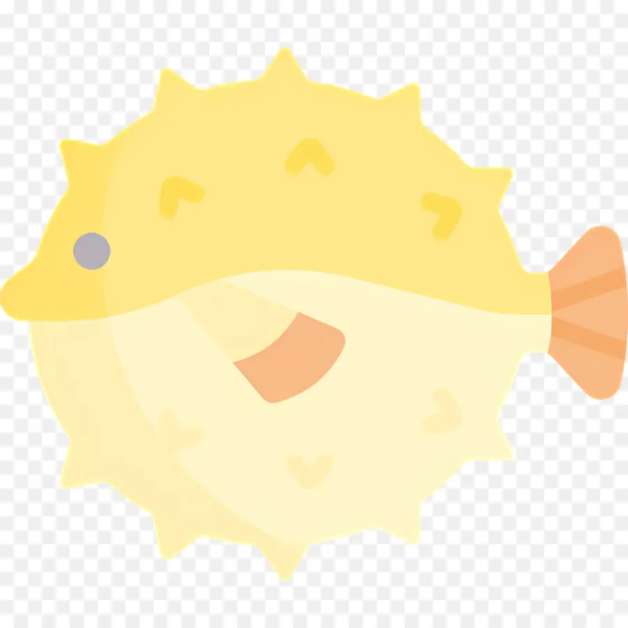 Puffer Fish，Pez Amarillo PNG