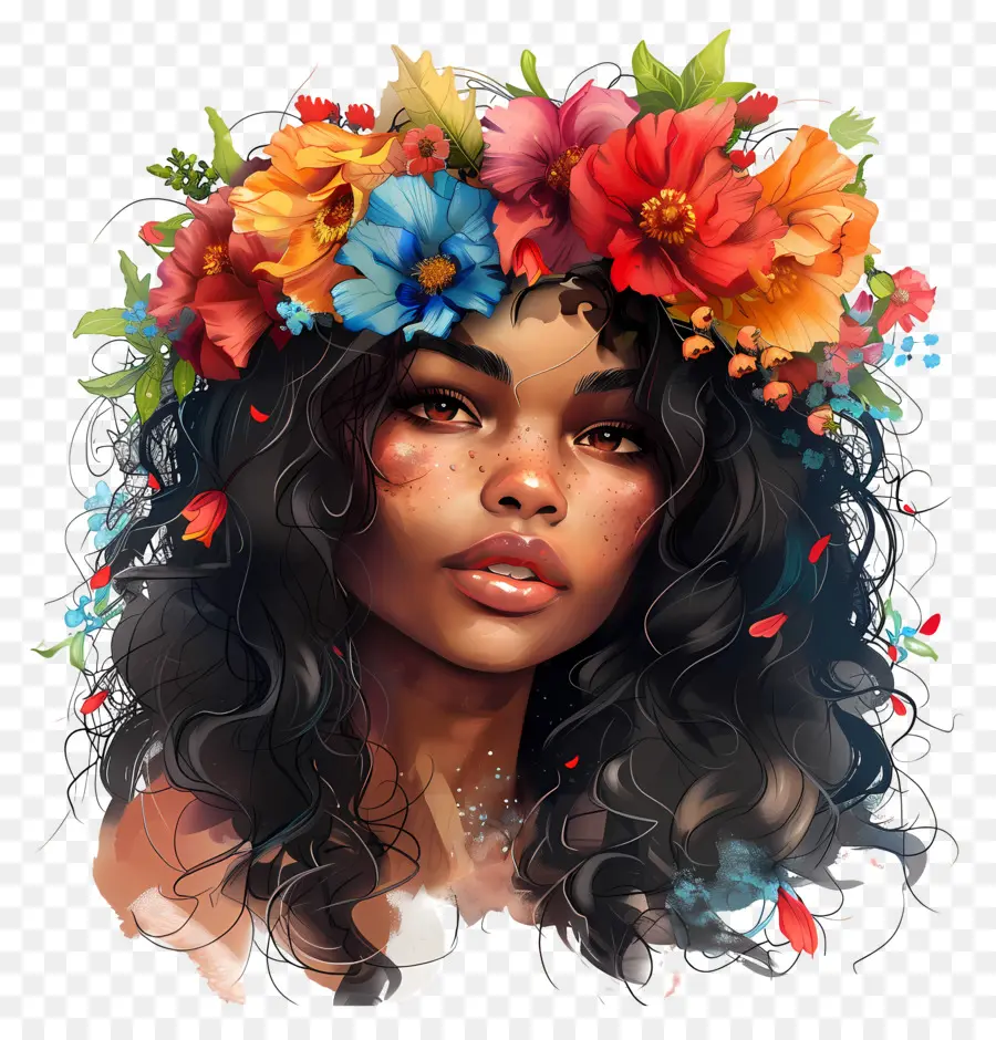 Las Coronas De Flores，Mujer PNG