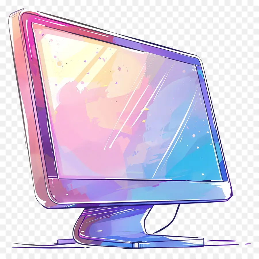 Monitor De La Computadora，Pantalla De Color Arcoiris PNG