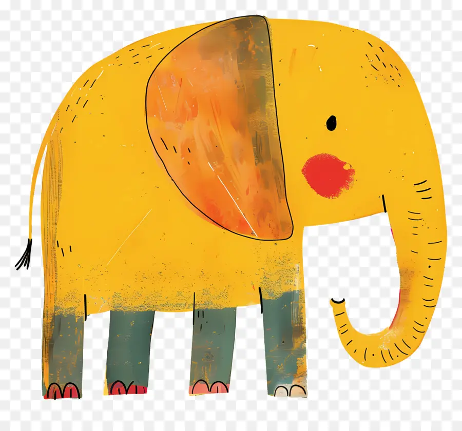 Elefante，Amarillo PNG