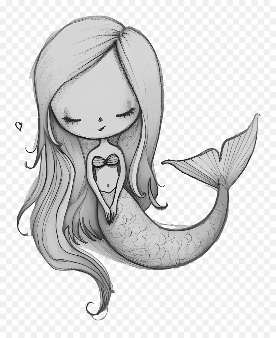 Sirena，En Blanco Y Negro PNG