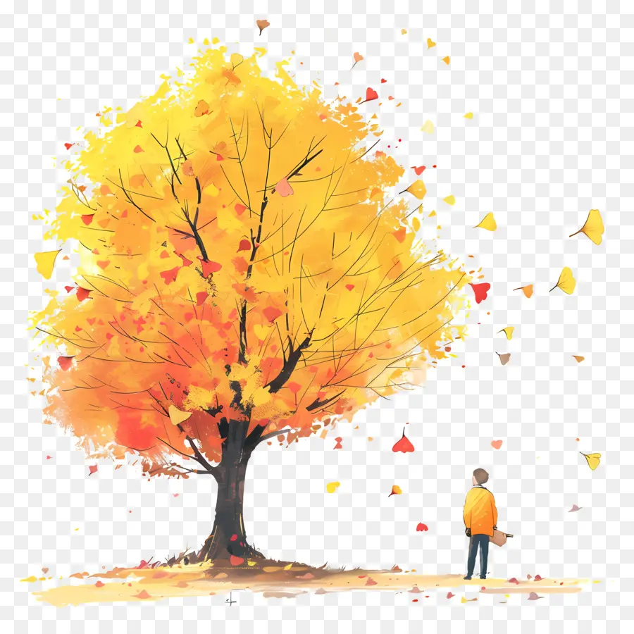 árbol De Ginkgo，Dibujos Animados De árbol PNG