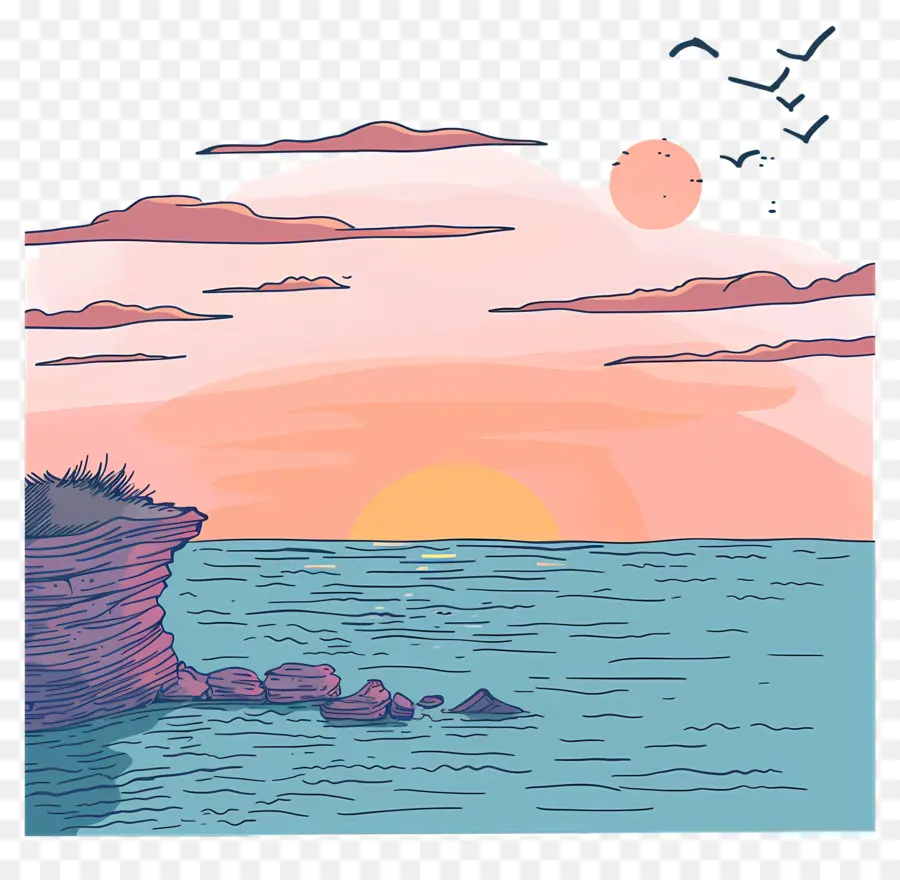 Atardecer，Playa Al Atardecer PNG