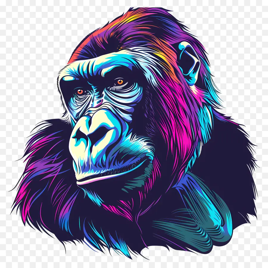 Gorila，Pelaje Colorido PNG