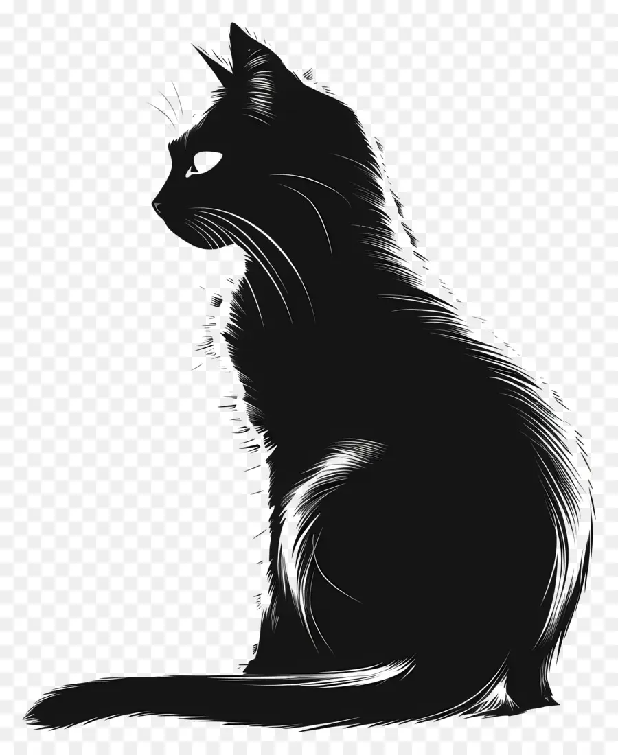 Silueta De Gato，Gato Negro PNG