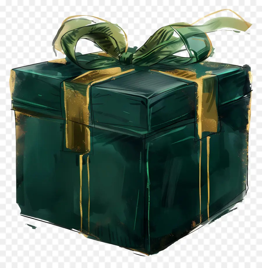 Verde De La Caja De Regalo，Caja De Regalo PNG