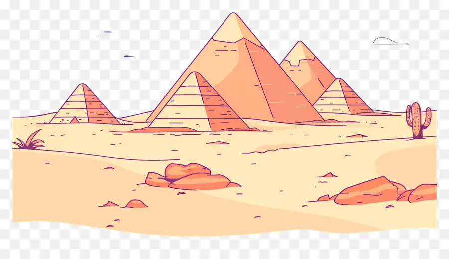 Las Pirámides De Giza，Paisaje Del Desierto PNG