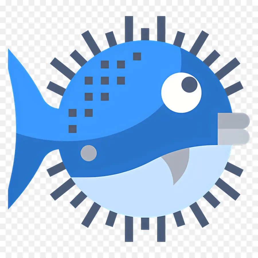 Puffer Fish，Pescado Azul PNG