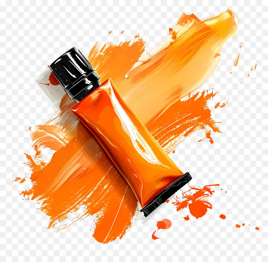 Tubos De Pintura，Tubo De Pintura Naranja PNG