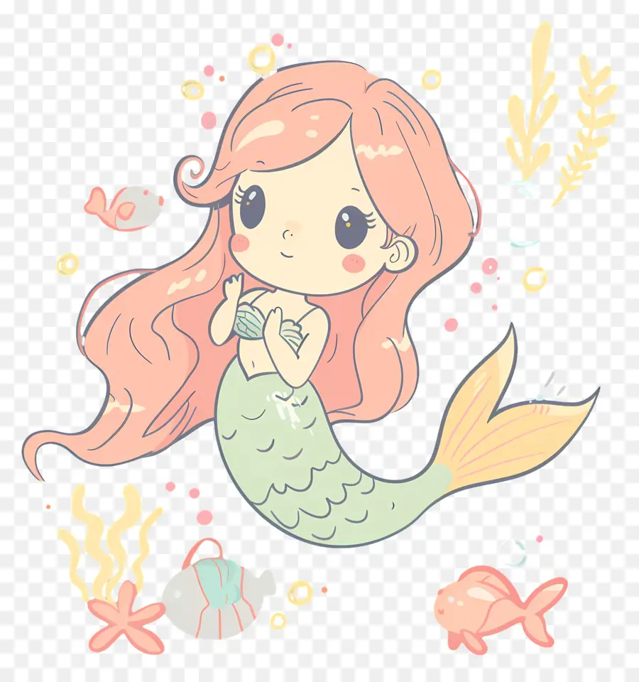 Sirena，El Pelo Rosa PNG