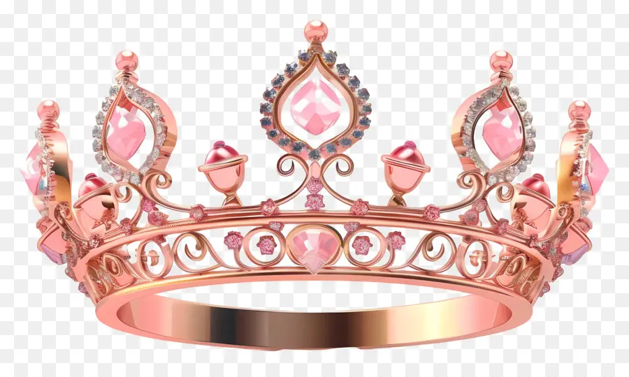 Tiara，Corona De Oro Rosa PNG