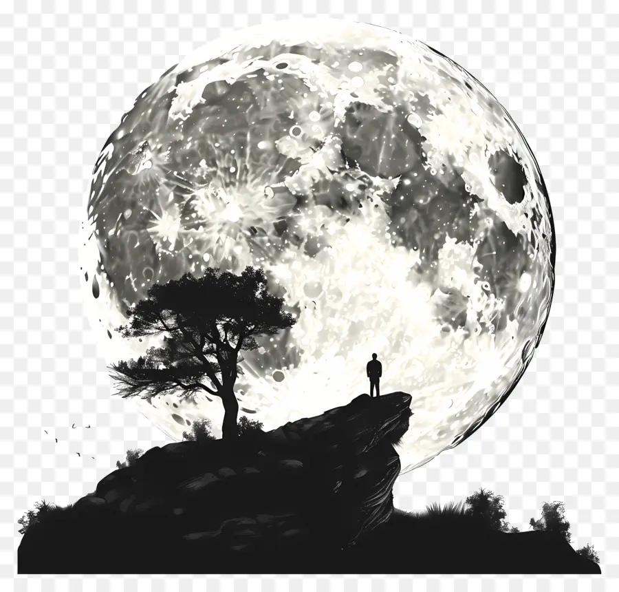 Luna Llena，Hombre PNG